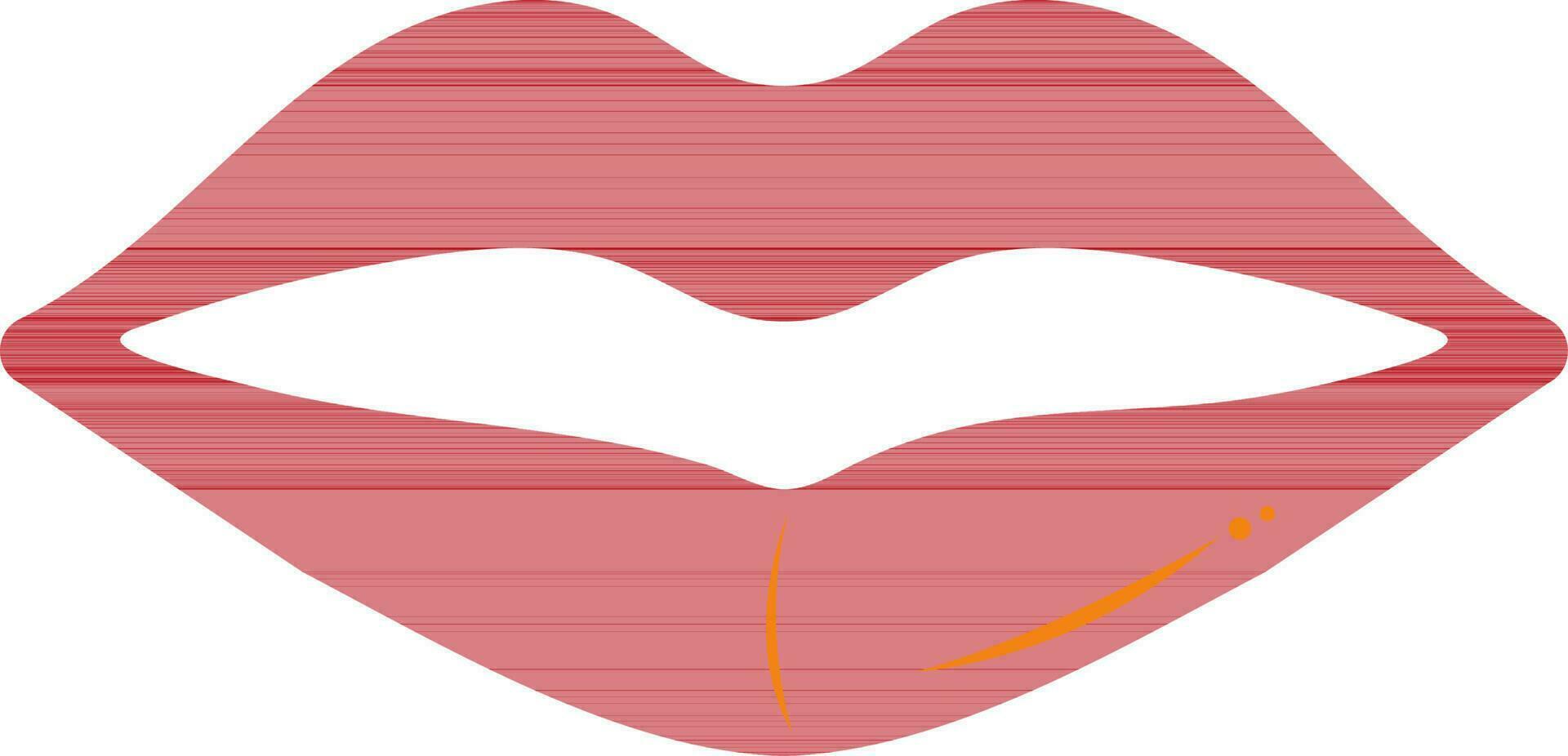 Red lips in flat style. vector