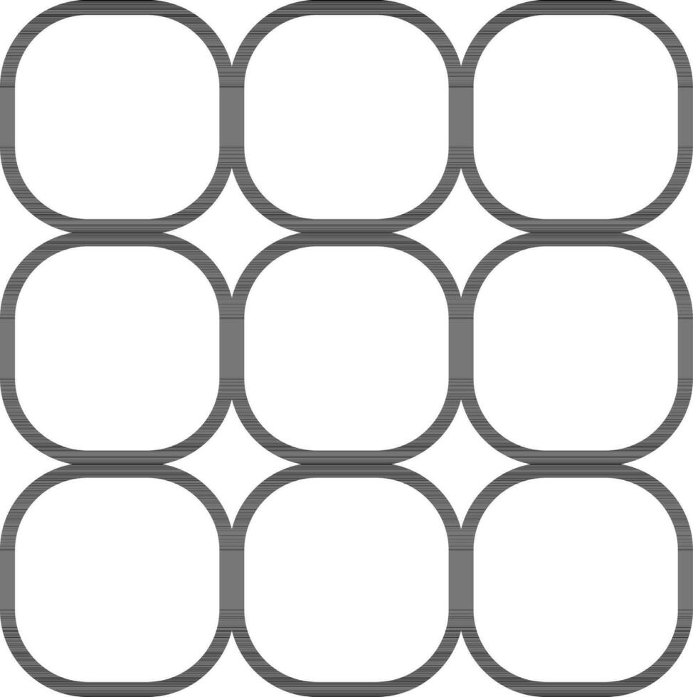 Flat style puzzle in black line art illustration. vector