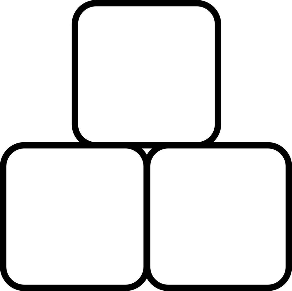 Black line art three box. 24371494 Vector Art at Vecteezy