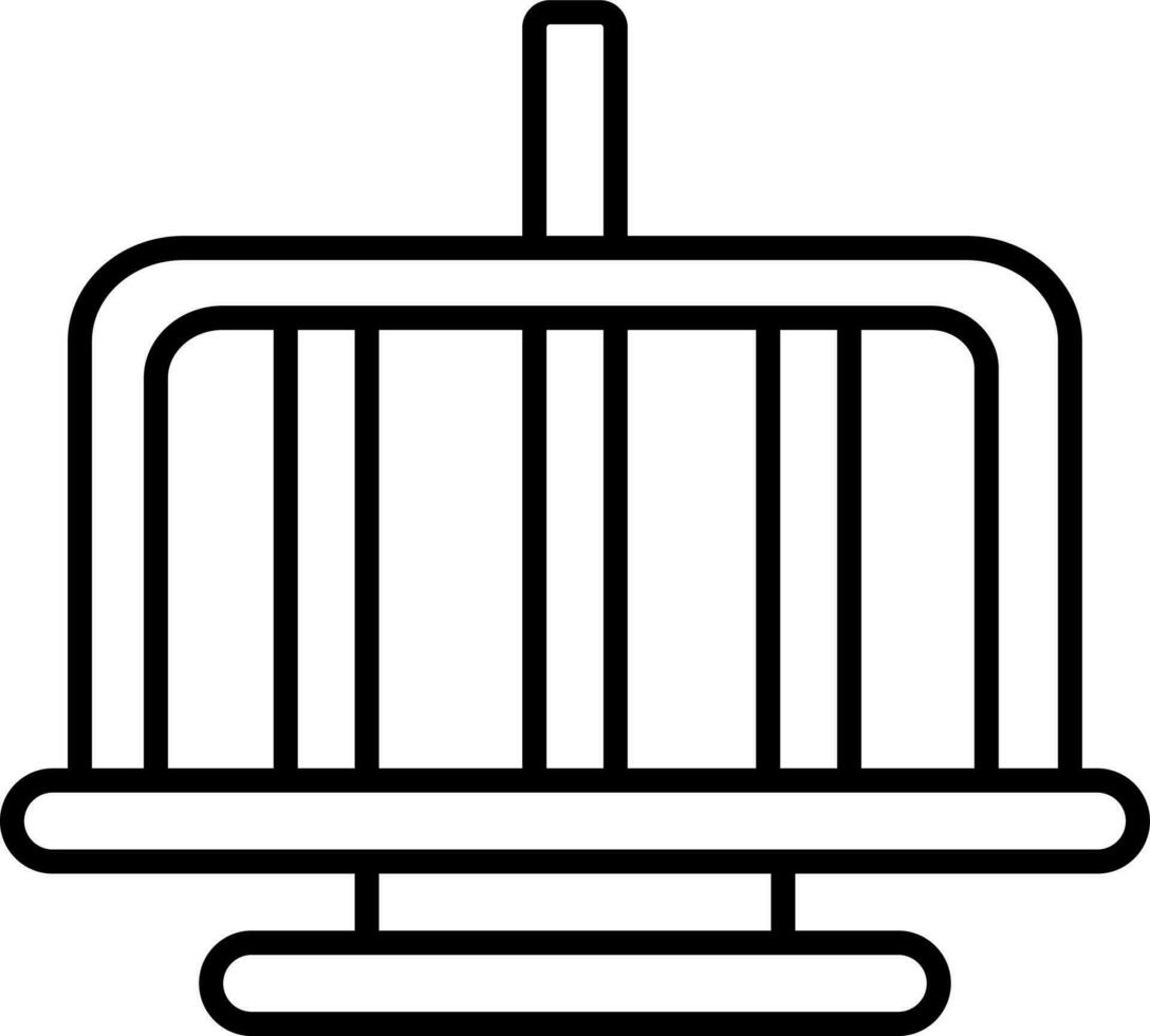 Black line art swing ride in flat style. vector