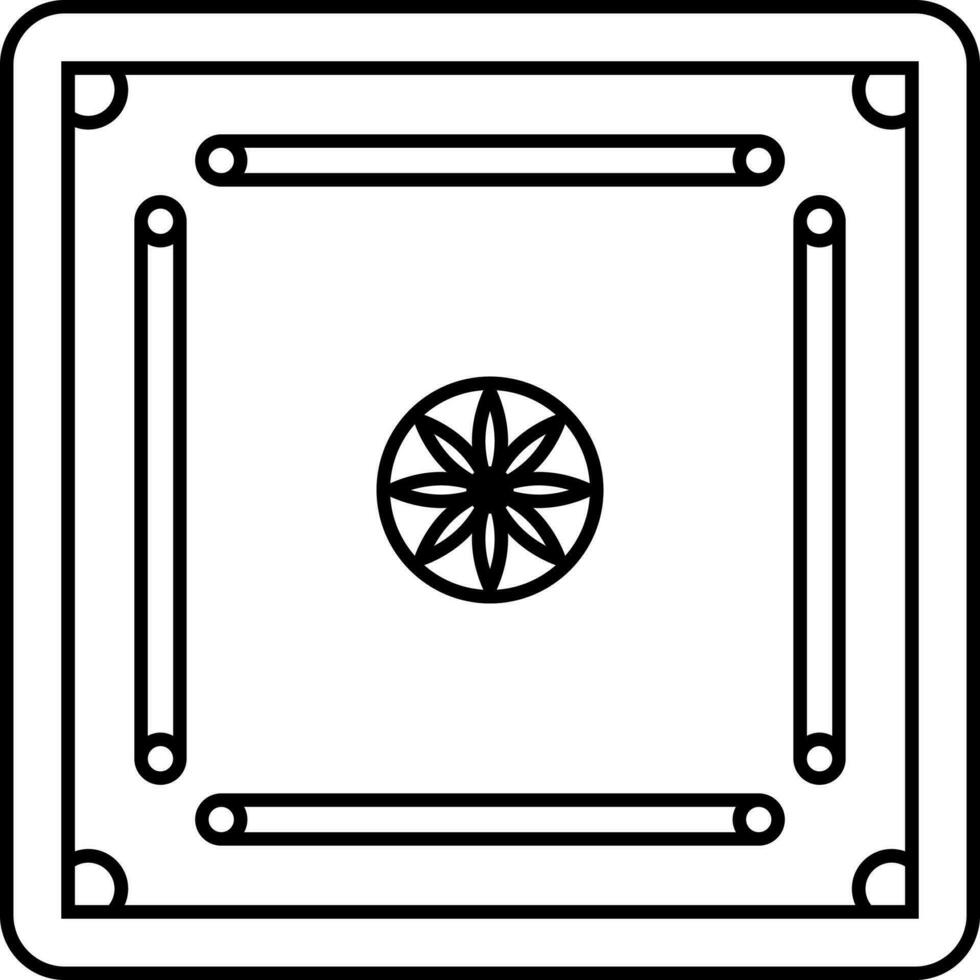 carrom tablero en negro y blanco color. vector