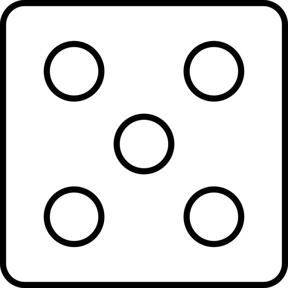 Blask line art illustration of a dice. vector