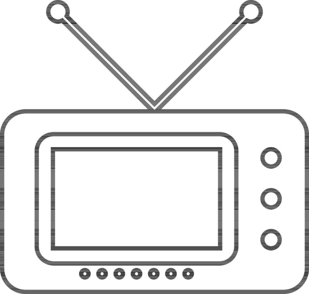 Black radio in flat style. vector