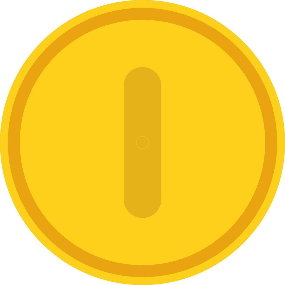 Yellow coin in flat style. vector