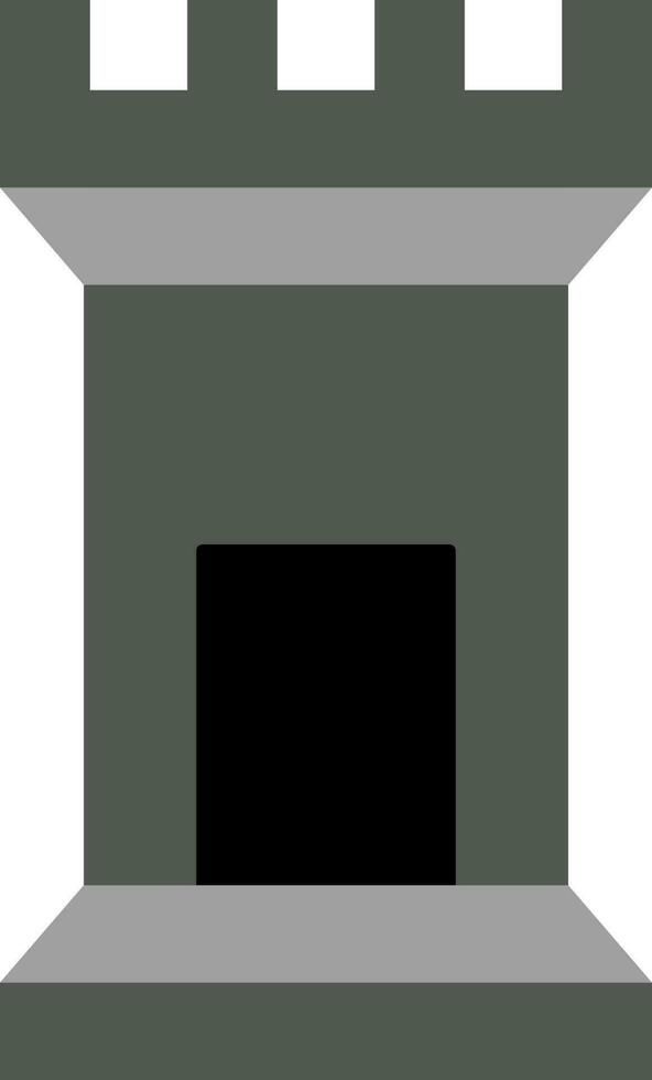 Black and gray tower. vector