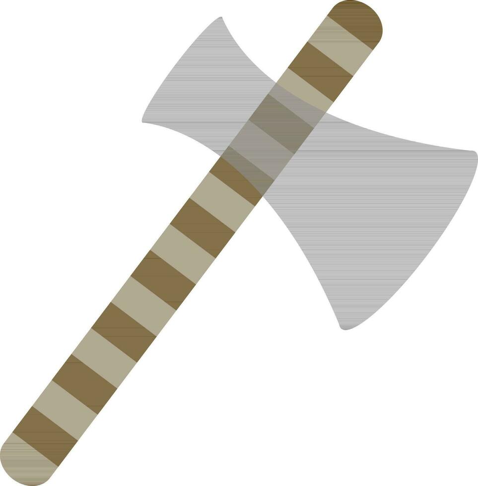 Axe in gray and brown color. vector