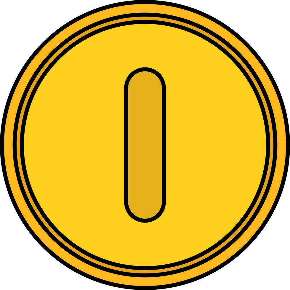 Yellow and black coin. vector