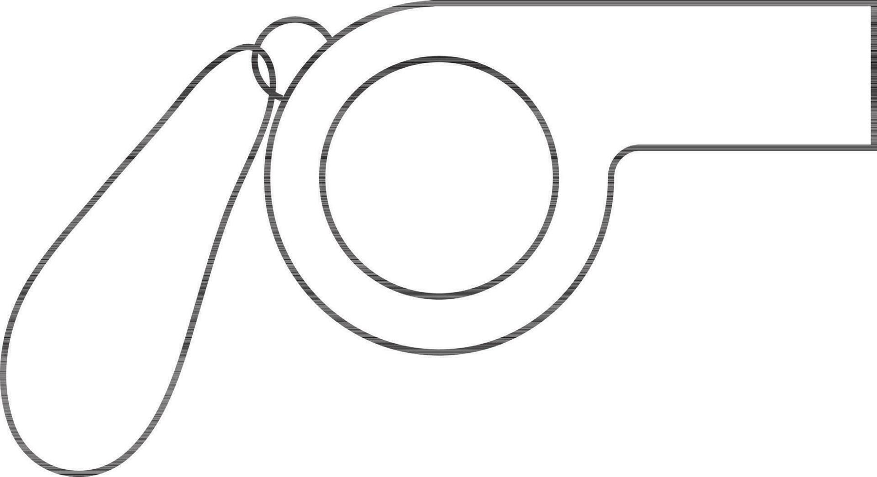 Isolated whistle in black line art. vector