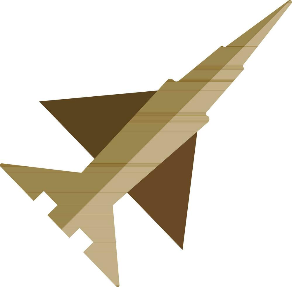 Brown rocket in flat style. vector