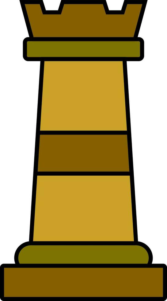 Chess king icon in brown and yellow color. vector