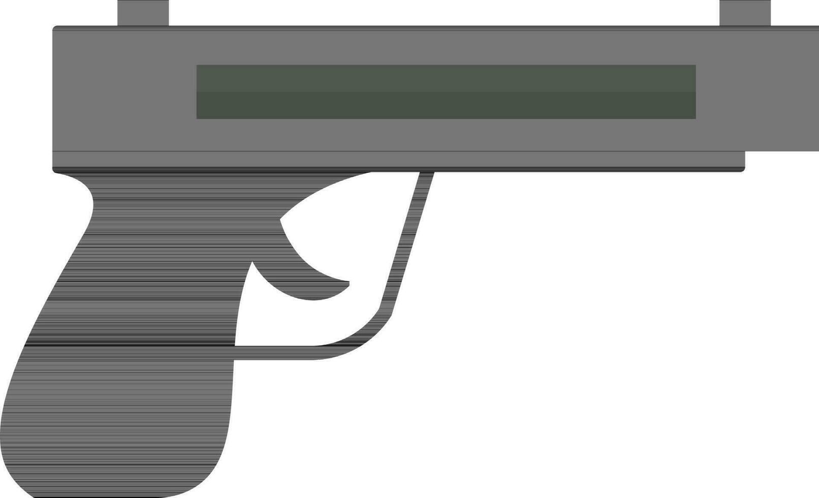 negro y gris pistola en plano estilo. vector