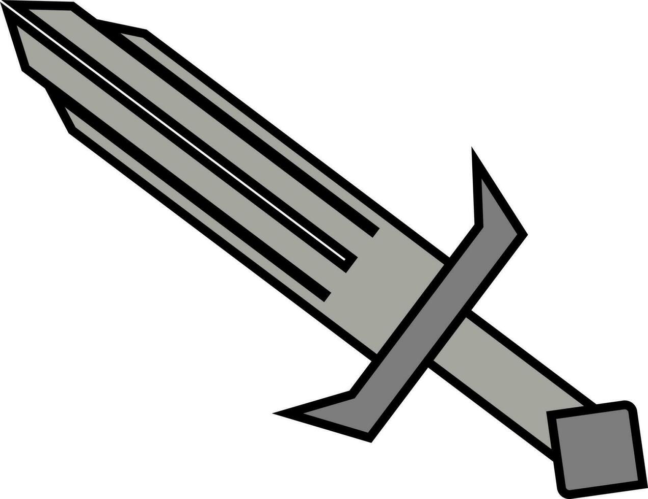 Sword in gray and black color. vector
