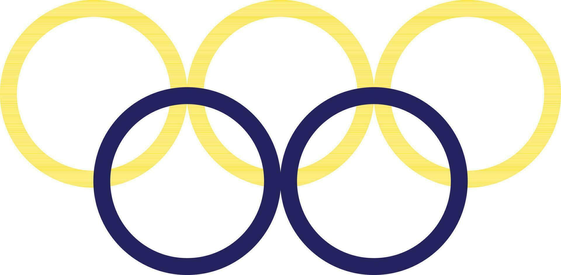 azul y amarillo olímpico anillos vector