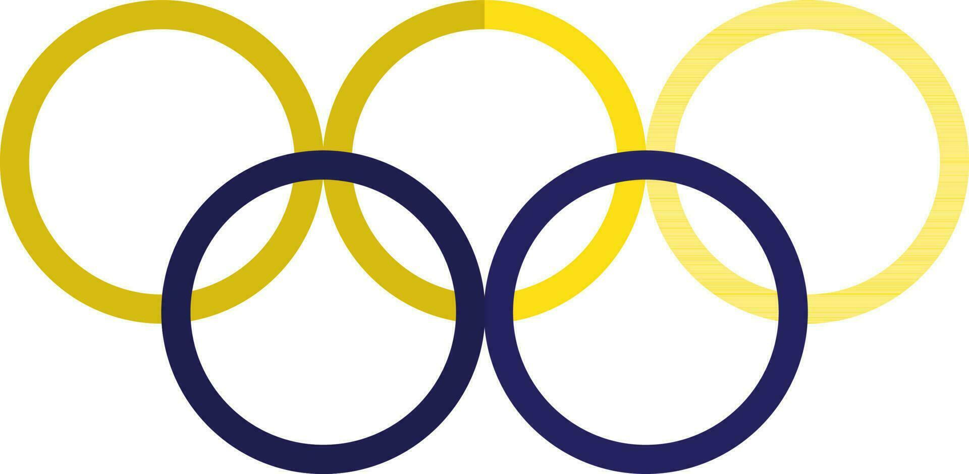 Blue and yellow olympic rings. vector