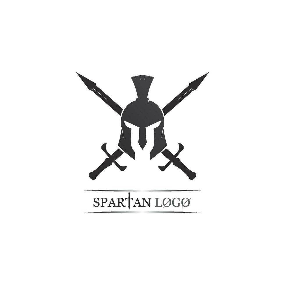 Spartan helmet logo template vector