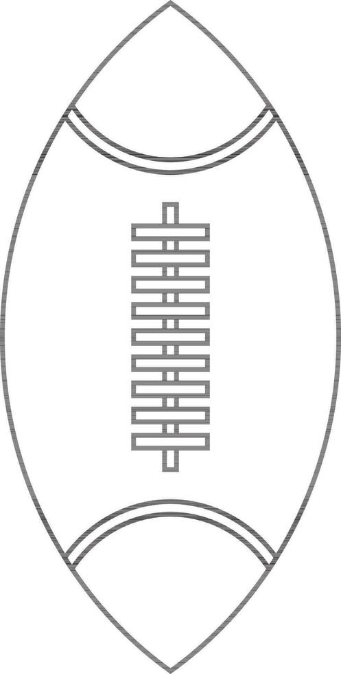 Black line art illustration of a american football. vector