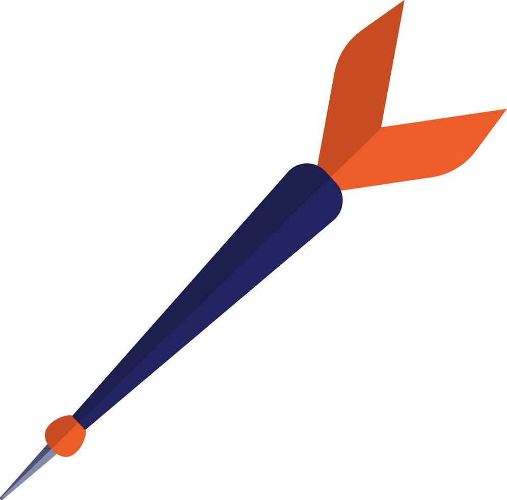 Dart arrow in blue and orange color. vector