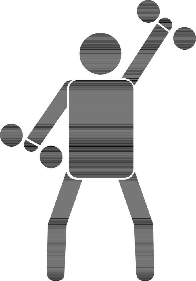 Player with dumbbell icon for gaming concept. vector