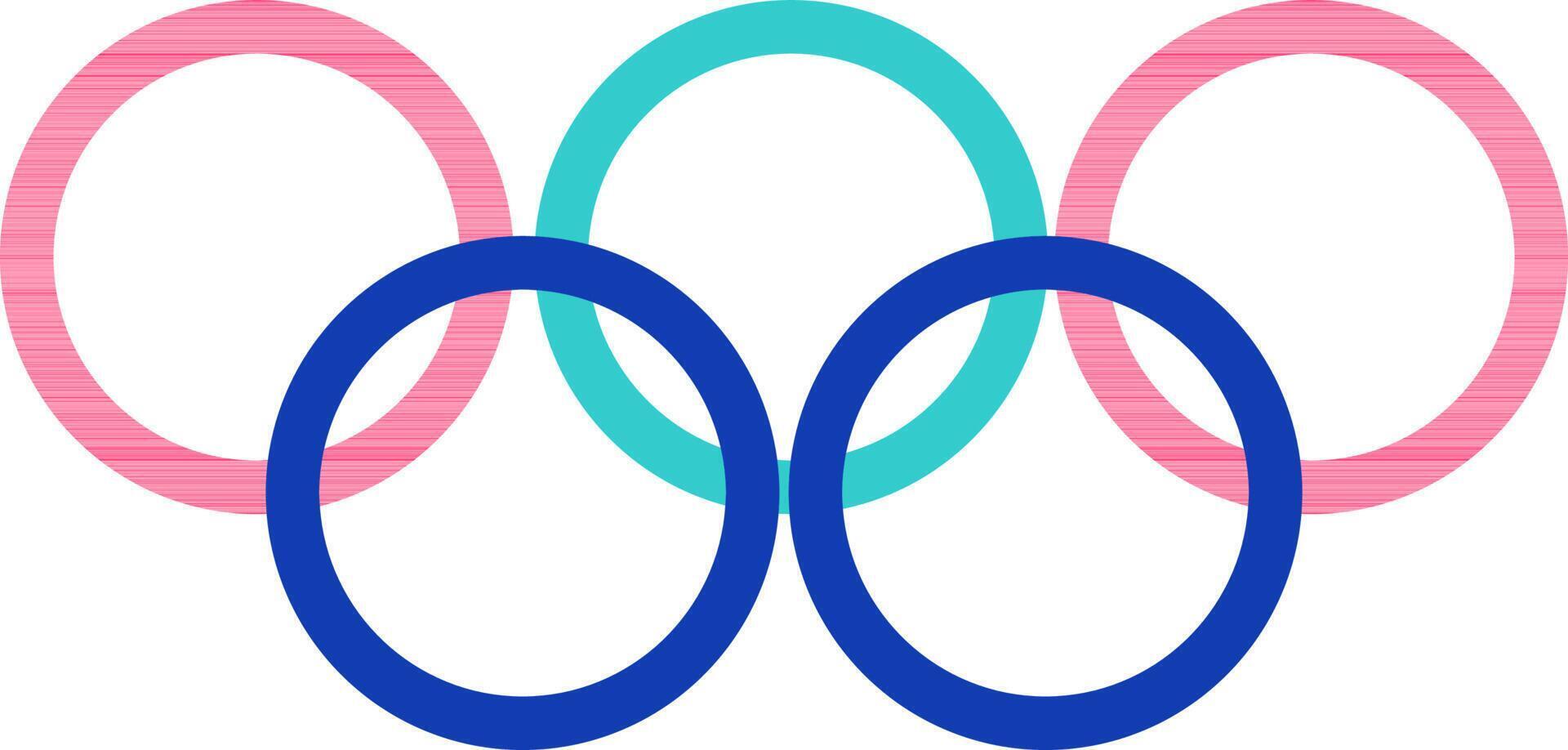 Color style of olympic ring icon in isolated. vector