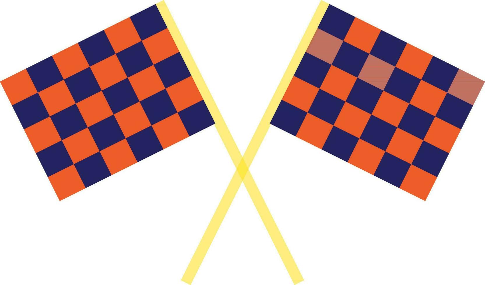 Flat style cross racing flag icon. vector