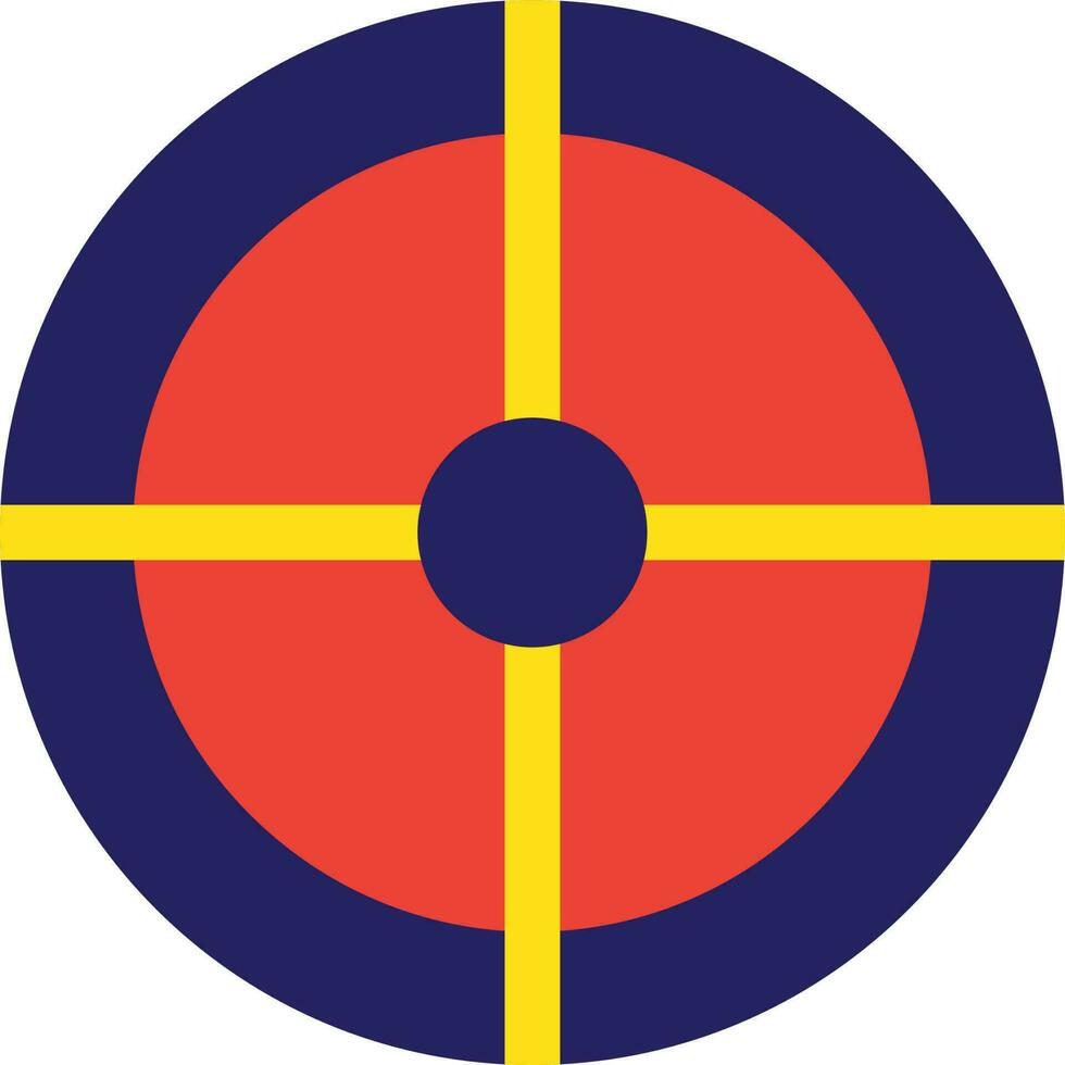 Gun shooting target in flat style. vector