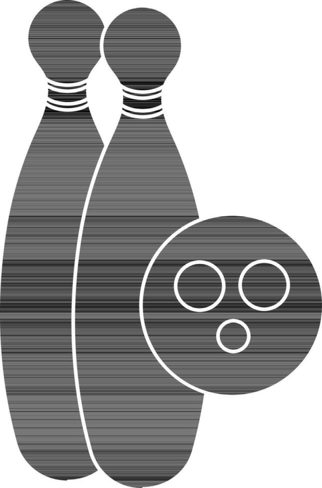 Bowling pin and bowling ball icon for game concept. 24371832 Vector Art