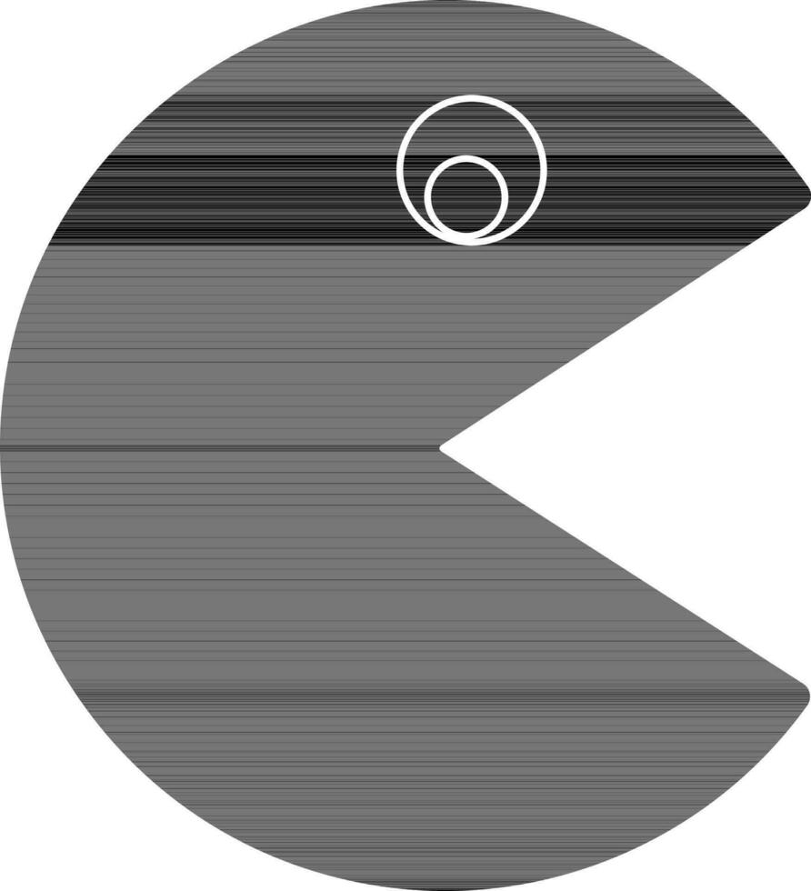 Illustration of pacman videogame icon for playing. vector