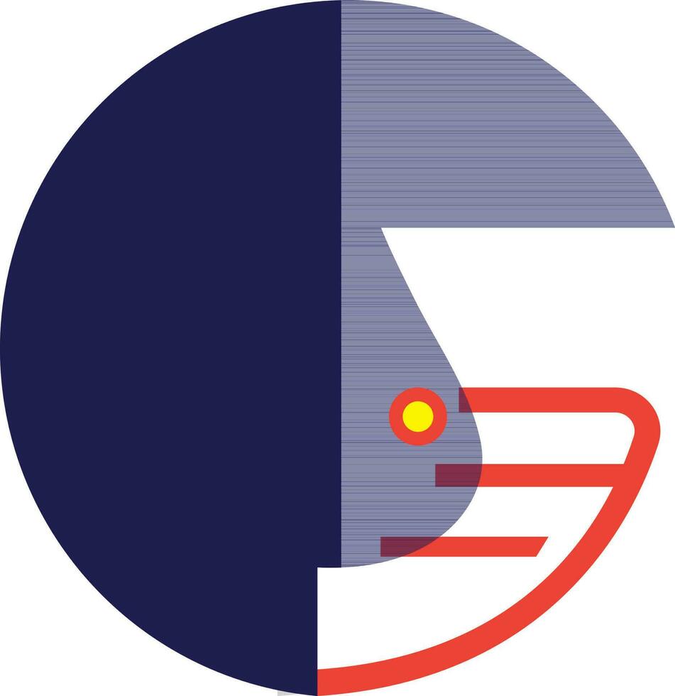 Orange and blue helmet icon. vector