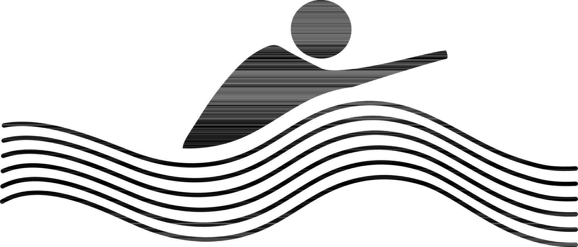 Swimming icon in black style for olympic game. vector