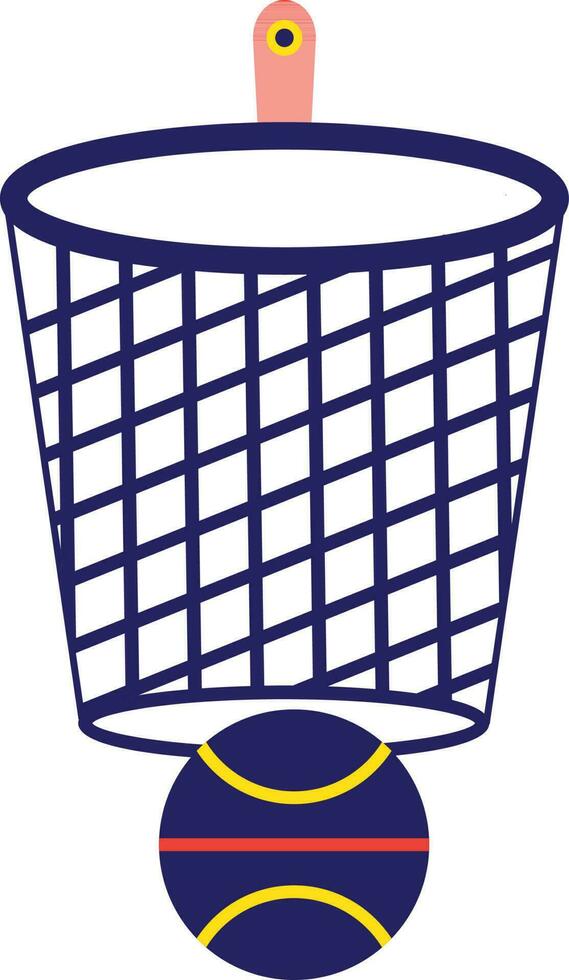 Flat style basket with ball. vector