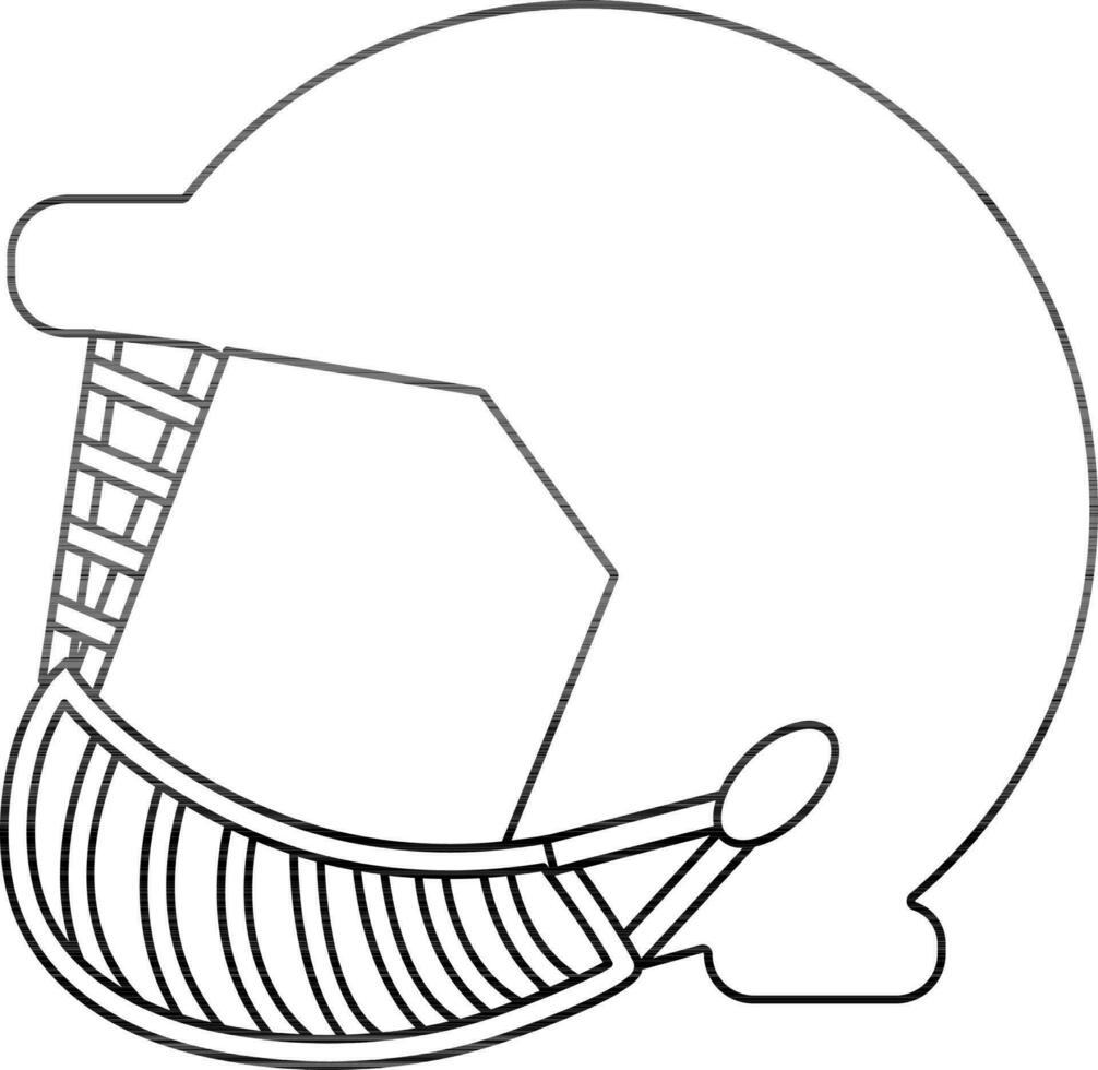 Helmet icon to protect while playing game in stroke. vector