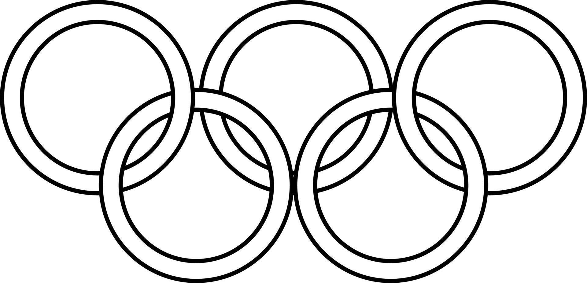 Olympic ring icon in stroke style for game concept. vector