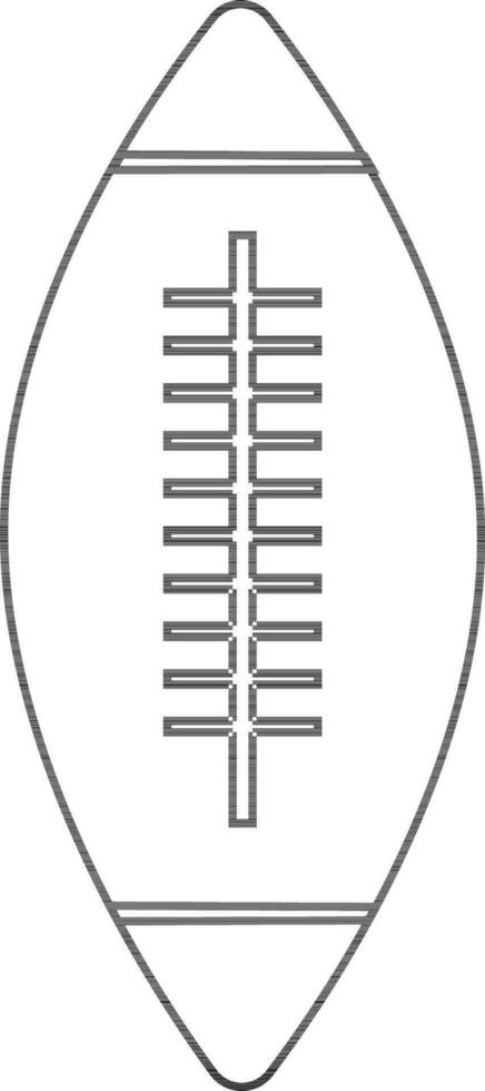 Rugby ball icon for playing concept in stroke. vector