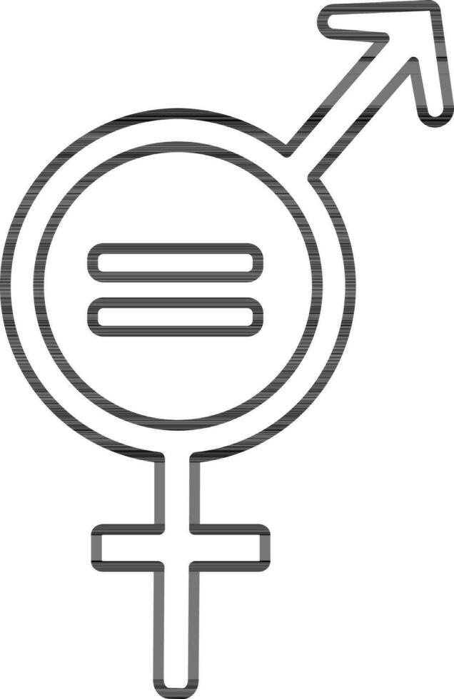 Flat Gender Equality sign or symbol. vector