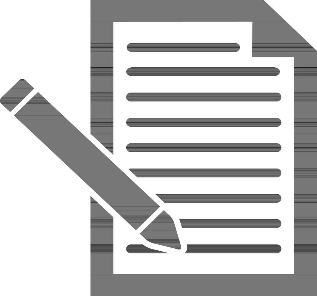 Flat illustration of document with pen. vector