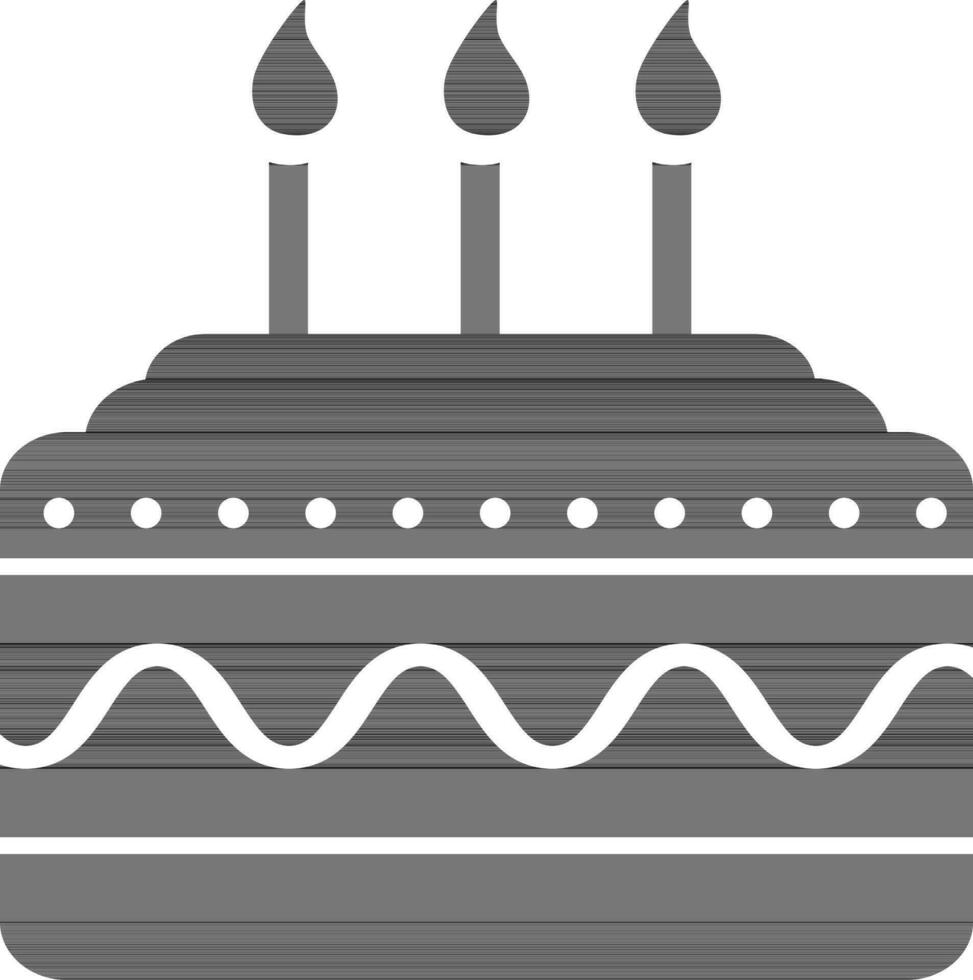 plano ilustración de pastel con vela en color. vector