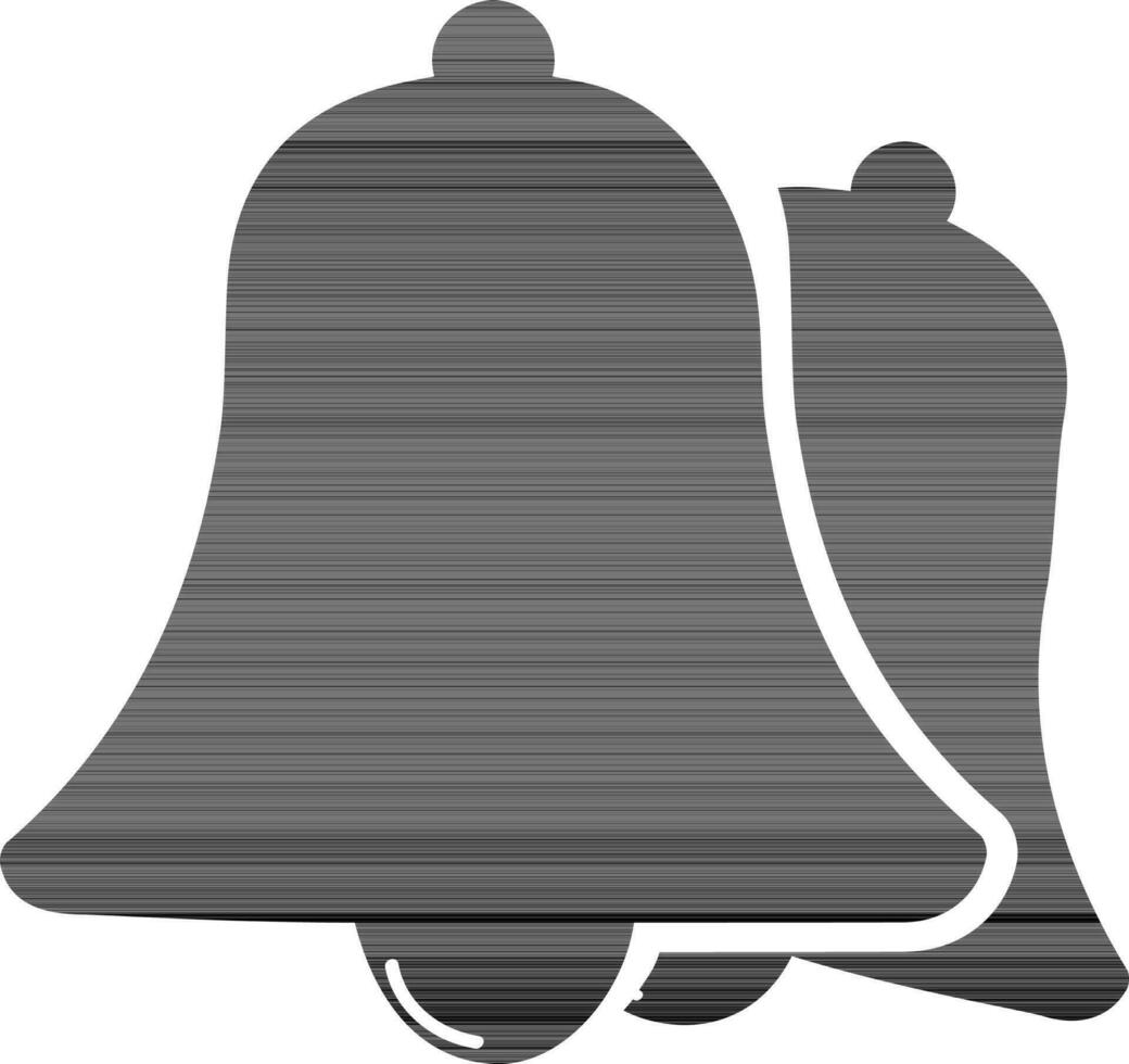 Flat illustration of bell in black colour. vector