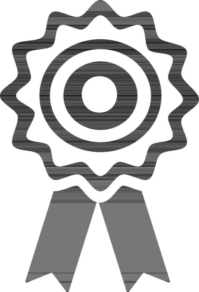 Vector badge with ribbon icon.