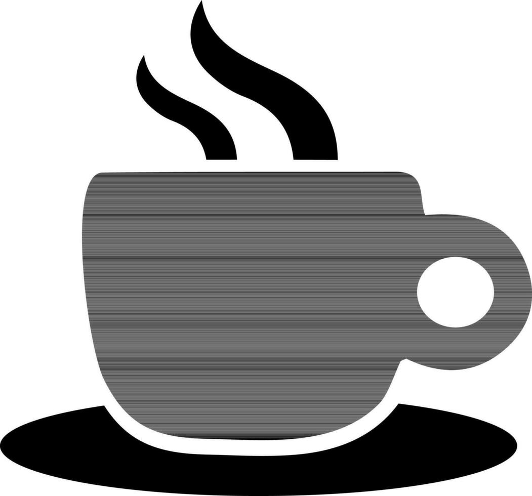 Hot coffee or tea in cup, Vector sign or symbol.
