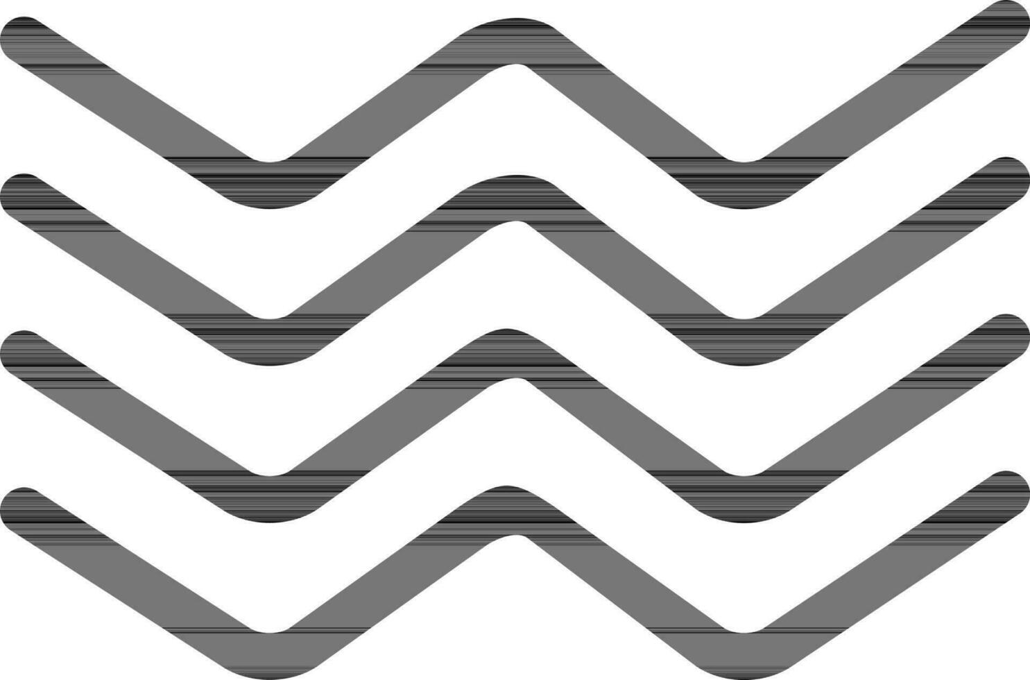 Black waves in flat illustration. vector