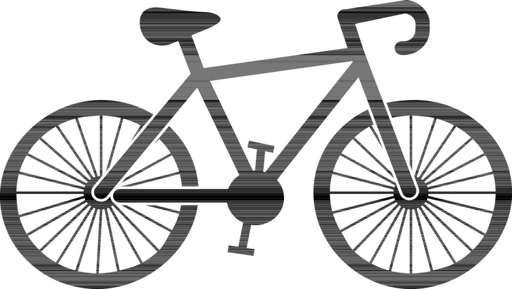 Black bicycle in flat illustration. vector