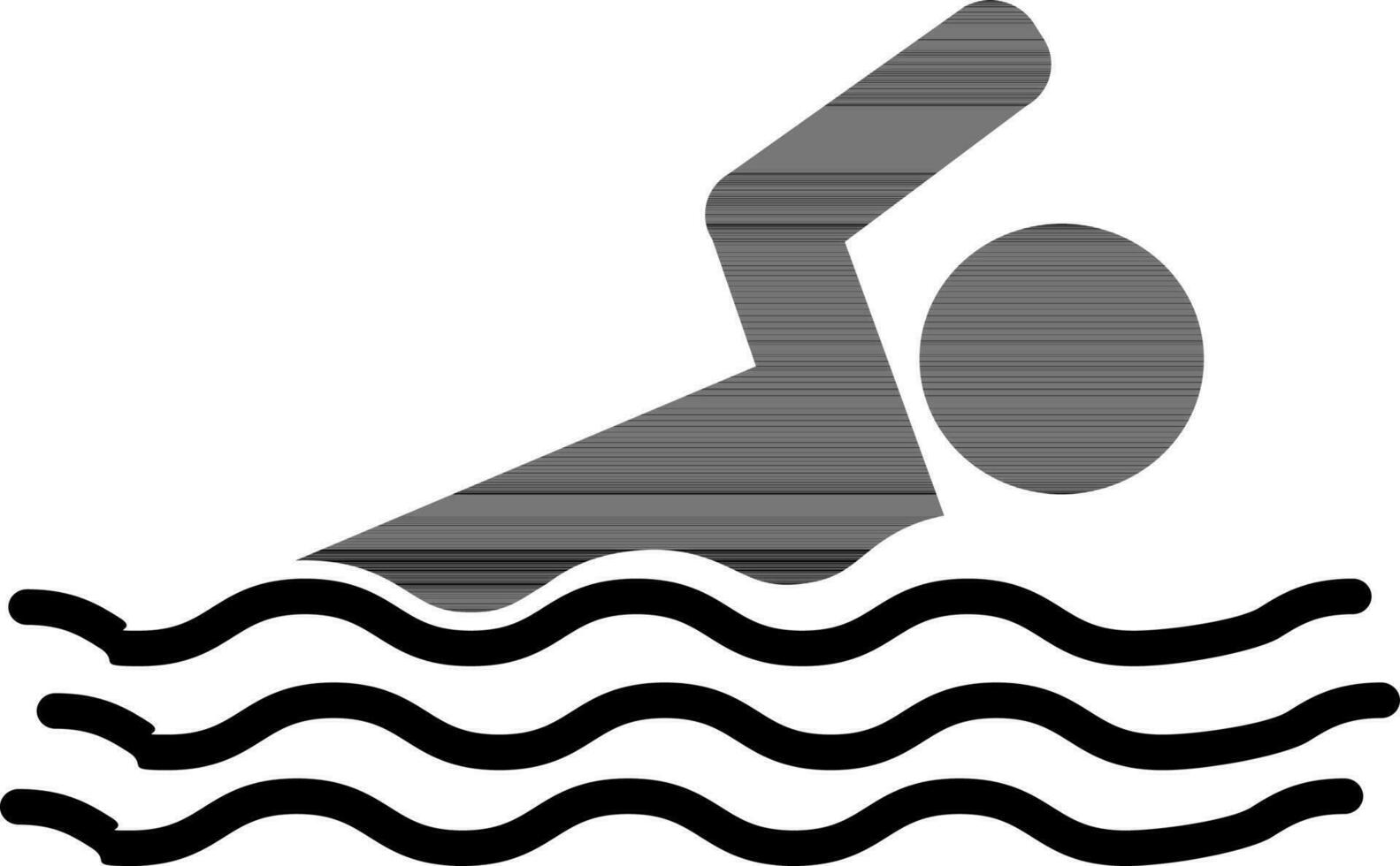 Flat illustration of a man swimming. vector