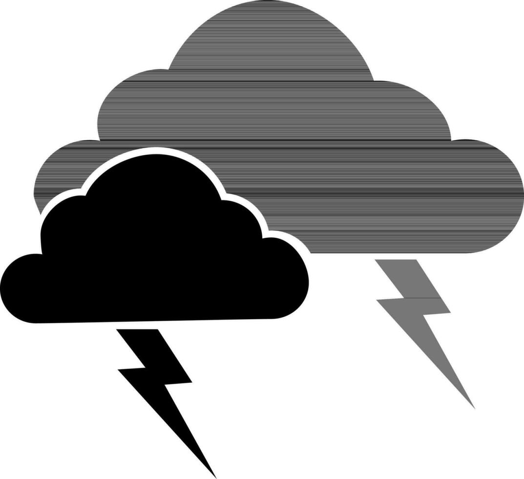 Flat illustration of clouds lightning. vector