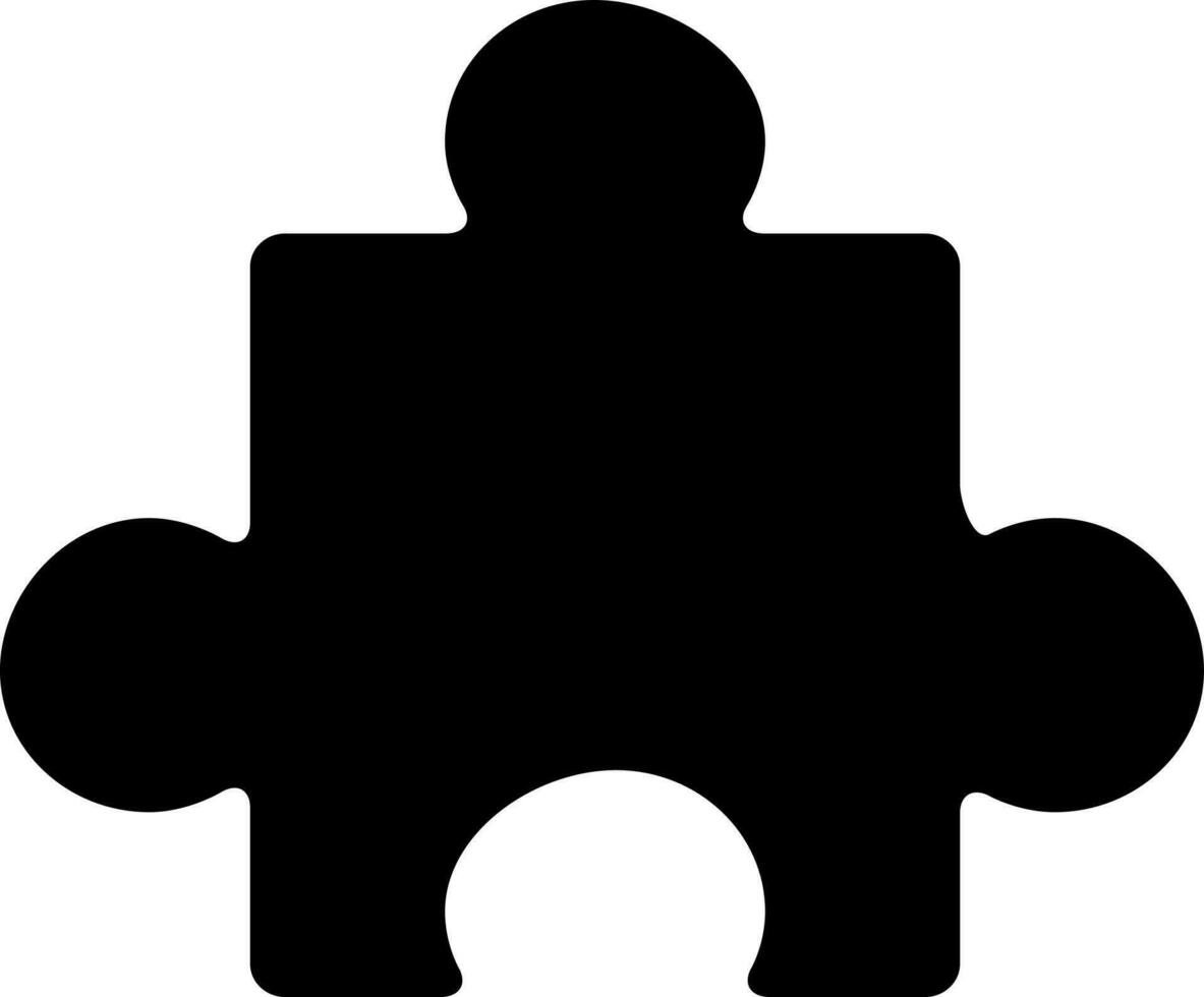 Black puzzle piece in flat illustration. vector
