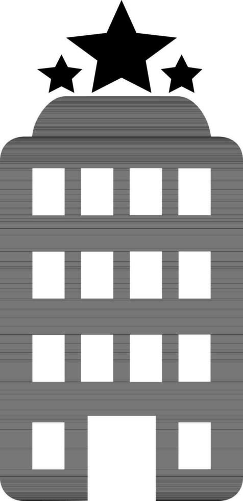 Vector flat building icon with three stars.