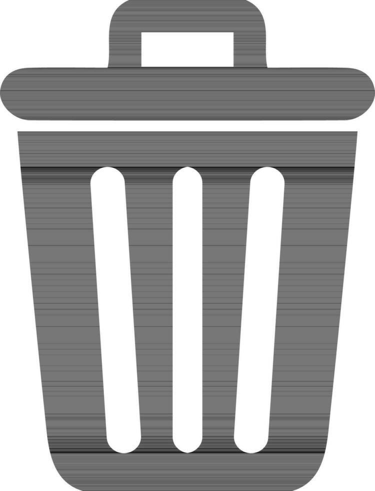 Flat style icon of a dustbin. vector