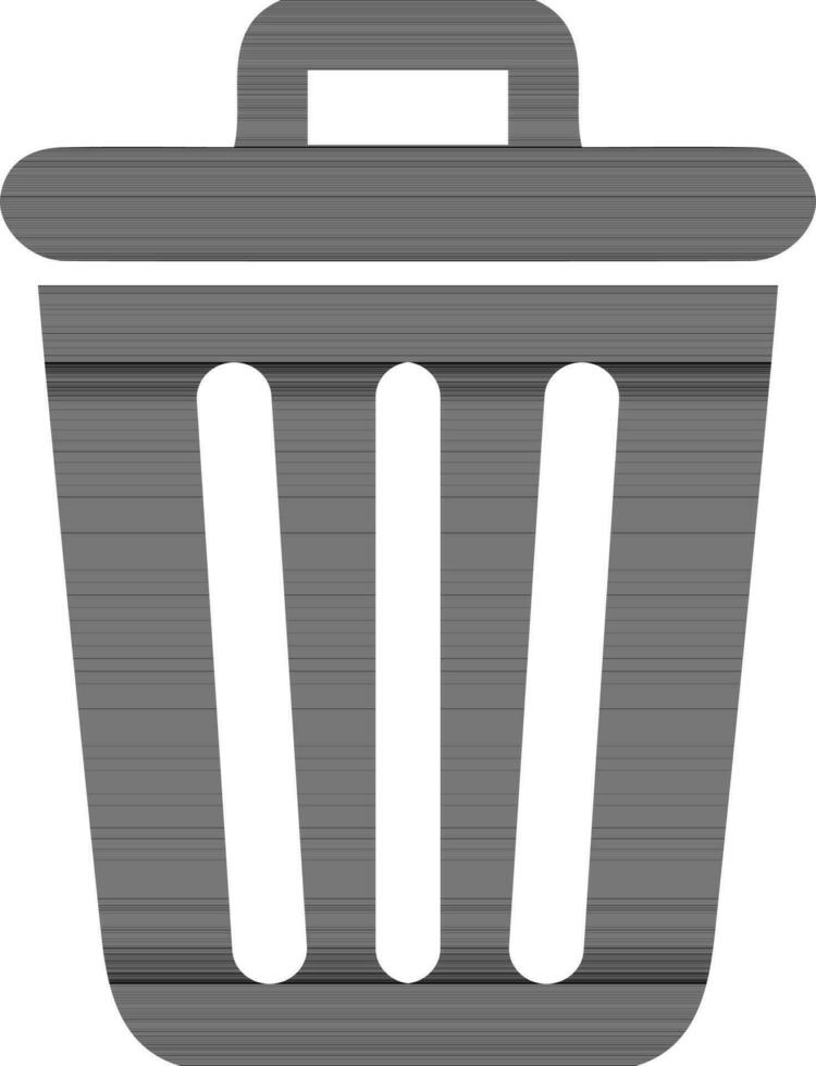 Flat style icon of a dustbin. vector