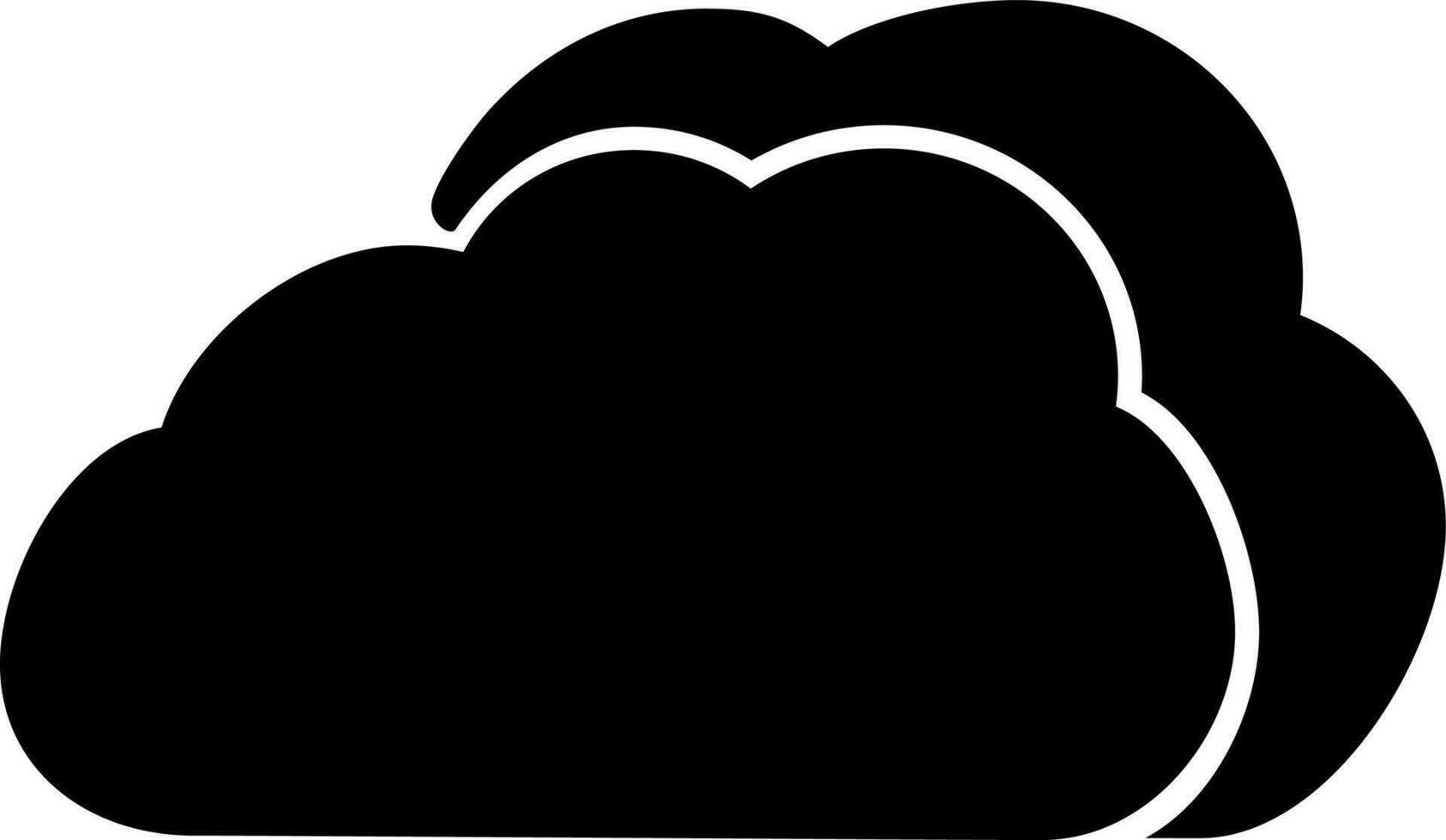Black clouds in flat illustration. vector