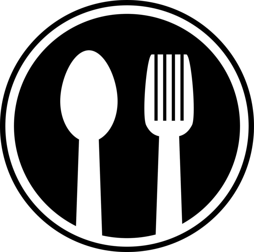 Spoon and fork in flat style. vector