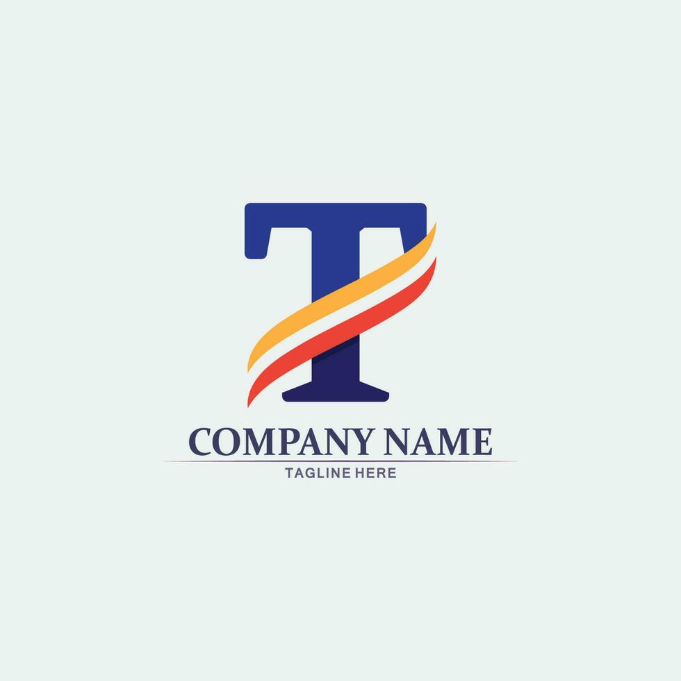 T letter, T logo vector font alphabet design and icon T